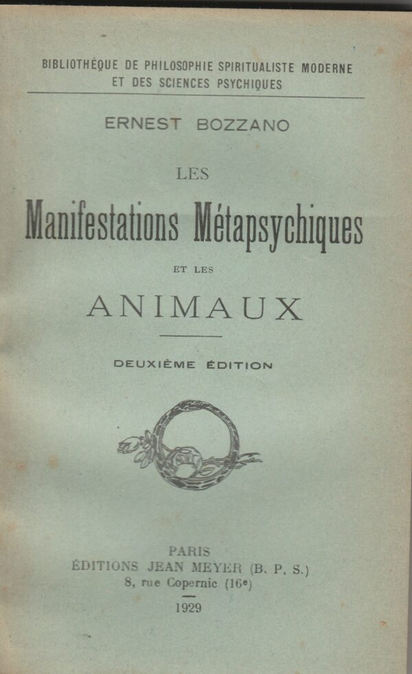 les manifestations métapsychiques et les animaux