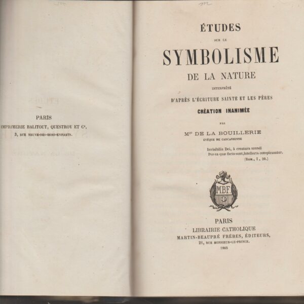 études sur le symbolisme de la nature  - création inanimée